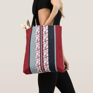 Red and Black Tote Bag