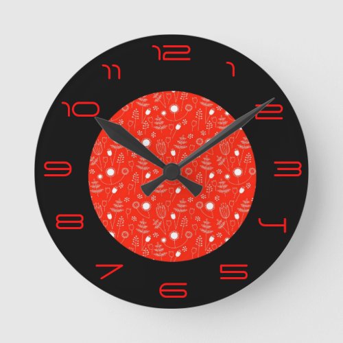 Red and BlackTrendy Patterned Clock