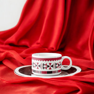 Red and Black Tribal Pattern Bowl