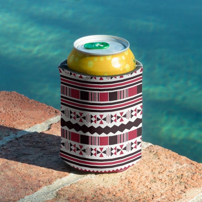 Red and Black Tribal Pattern Can Cooler (In Situ Pool)
