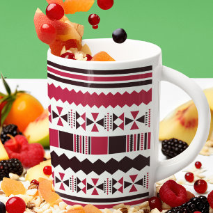 Red and Black Tribal Pattern Coffee Mug