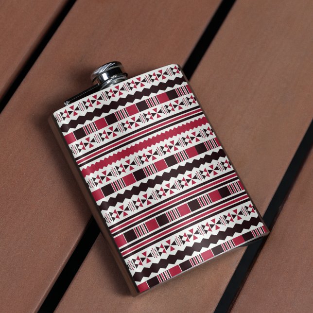 Red and Black Tribal Pattern Flask (Creator Uploaded)