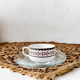 Red and Black Tribal Pattern Soup Mug
