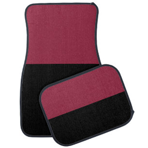 Red and Black Two Tone Solid Color Car Mats