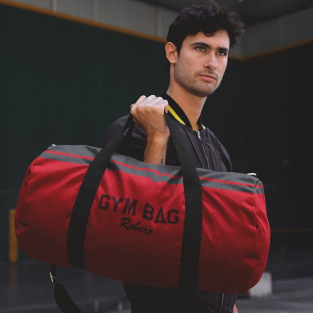 Red and Black Typography Based Design Gym Bag (Creator Uploaded)