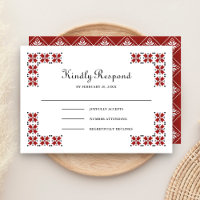 Red and Black Ukrainian Embroidery Wedding