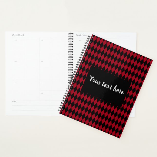 Red and Black Vintage Harlequin Planner (Display)