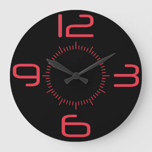 Red and Black wall clock