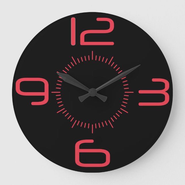 Red and Black wall clock (Front)