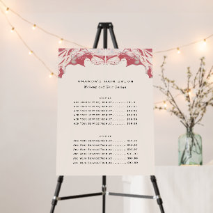 Red and Black Watercolor Biz Service Menu Foam Boa Foam Board