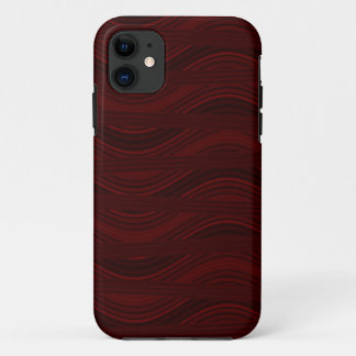 Red and black waves and stripes iPhone 11 case