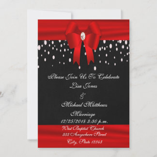 Red and Black Wedding Invitation