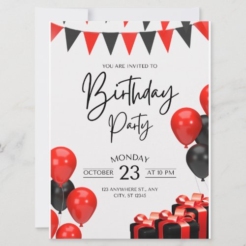 Red and Black Woman Invitation