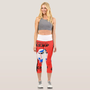 Red and Black Women's Leggings for a