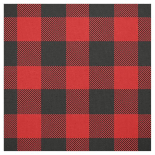 Red and Black XL Buffalo Check Plaid Tartan Fabric