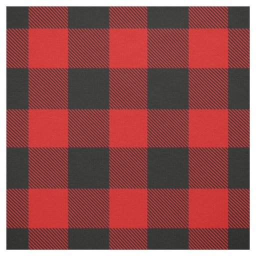 Red and Black XL Buffalo Check Plaid Tartan Fabric