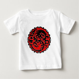 Red and Black Yin Yang Dragon Baby T-Shirt