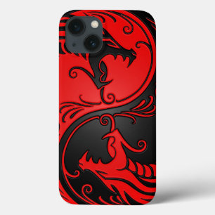 Red and Black Yin Yang Dragons iPhone 13 Case