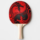 Red And Black Yin Yang Dragons Ping Pong Paddle at Zazzle