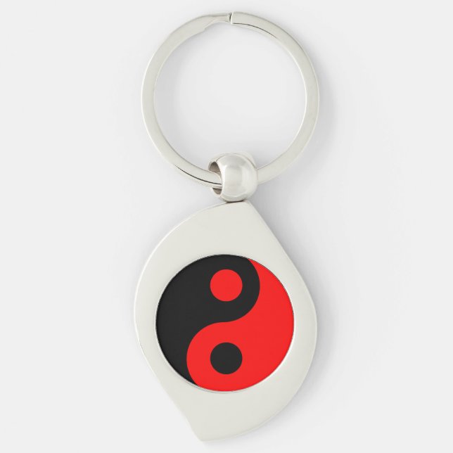 Red and Black Yin Yang Keychain (Front)