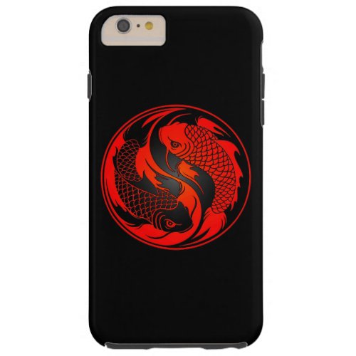 Red and Black Yin Yang Koi Fish Tough iPhone 6 Plus Case