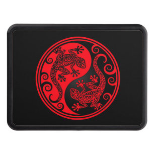 Red and Black Yin Yang Lizards Tow Hitch Cover