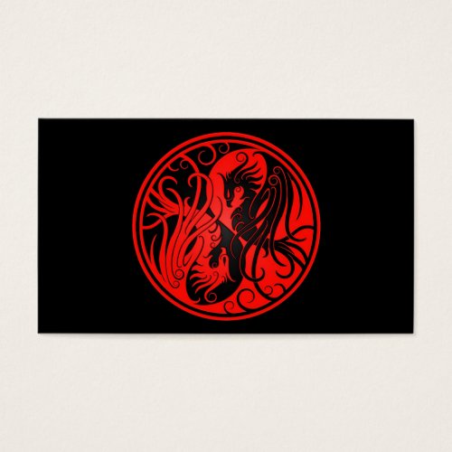 Red and Black Yin Yang Phoenix