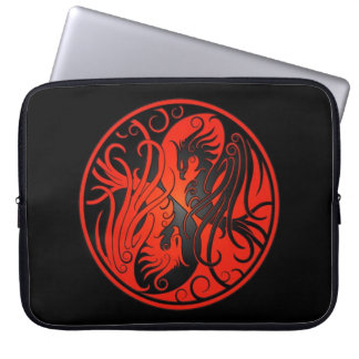 Red and Black Yin Yang Phoenix Laptop Sleeve