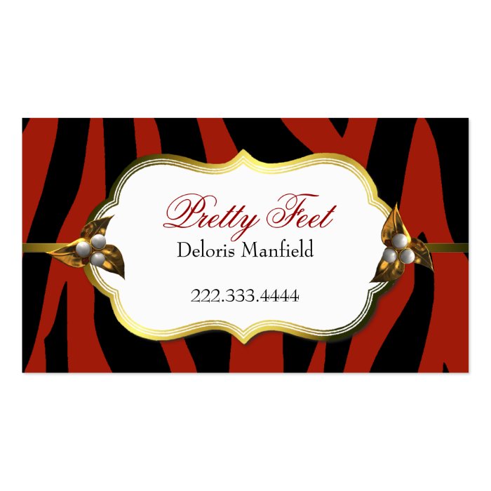 Red and Black Zebra Print Business Card