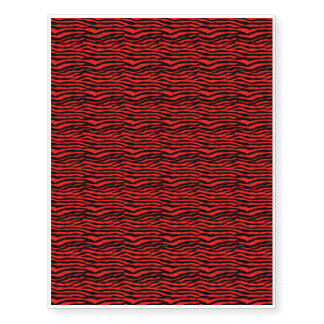 Red and Black Zebra Stripes Temporary Tattoos