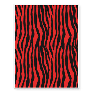 Red and Black Zebra Stripes Temporary Tattoos