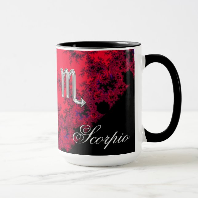 Red and Black Zodiac Sign Scorpio Mug (Right)