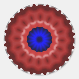 Red and Blue 3D Ring Classic Round Sticker
