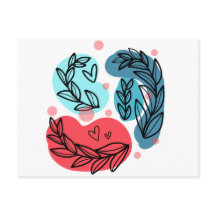 Red And Blue Abstract Plants