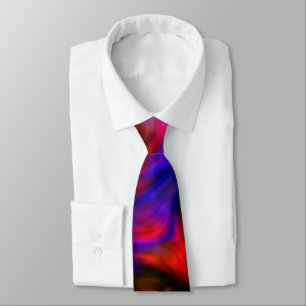 Red and Blue Abstract Swirls Tie