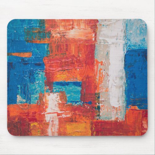 Red and Blue Acrylic Painting Abstract Art Abstrac Mouse Pad