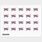 Red And Blue Aeroplane Square Sticker (Sheet)