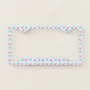 Red and Blue Airplanes. Travel Jetsetter. License Plate Frame