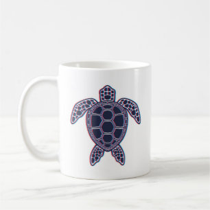 Red And Blue Anaglyph 3D Glitch Effect Sea Turtle Coffee Mug