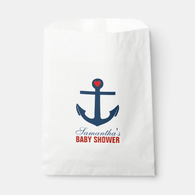 Red and Blue Anchor Favor Bag (Front)
