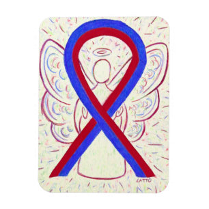 Red and Blue Awareness Ribbon Angel Magnets