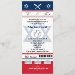 Red and Blue Bar Mitzvah Baseball Ticket Invitation<br><div class="desc">Navy Blue, Red, White and Gray Baseball Ticket with the Star of David for your Bar Mitzvah Invitation. Two football helmets for your initials and center Star of David in a faded blue color. If you need a different color combination or any other design changes please email paula@labellarue.com BEFORE CUSTOMIZING...</div>