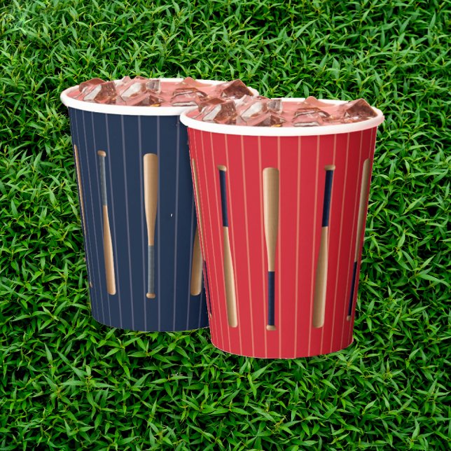 Red and Blue Baseball Birthday Paper Cups (Creator Uploaded)