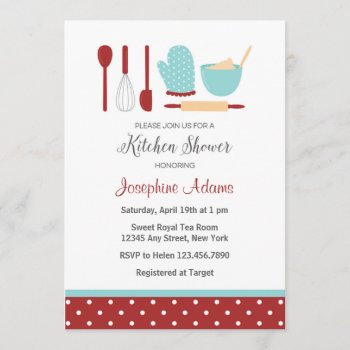 Red And Blue Bridal Shower Invitation by melanileestyle at Zazzle