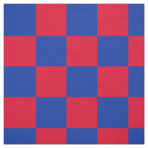 Red and blue checkerboard pattern fabric