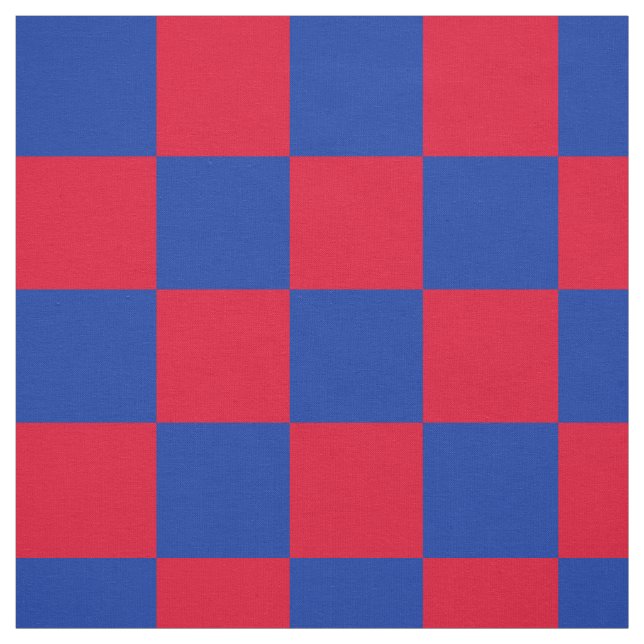 Red and blue checkerboard pattern fabric (Swatch)