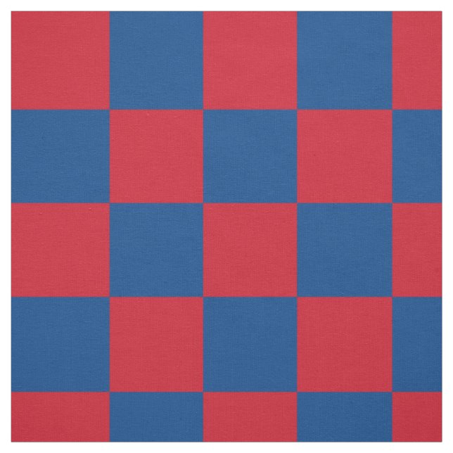 Red and blue checkerboard pattern fabric (Swatch)