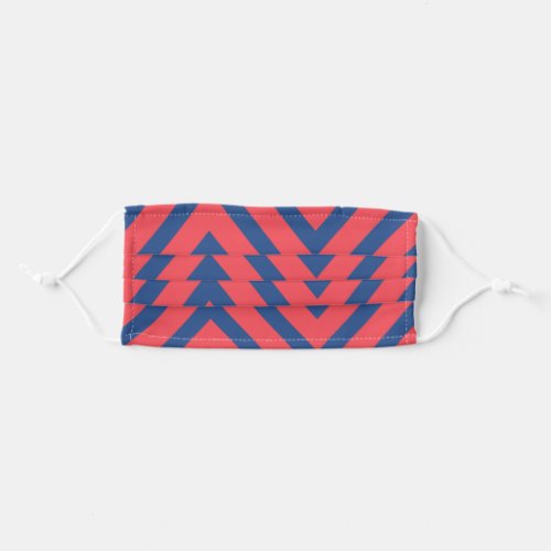 Red and Blue Chevron Pattern Adult Cloth Face Mask