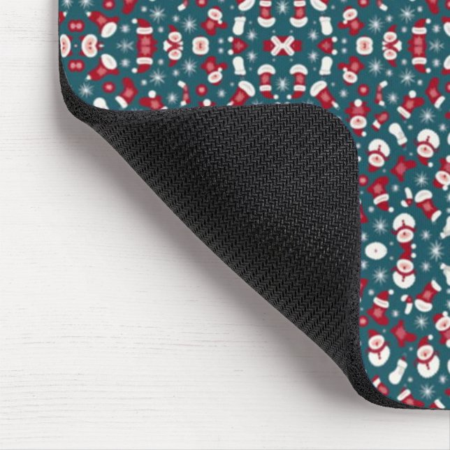 Red and blue Christmas pattern Mouse Pad (Corner)