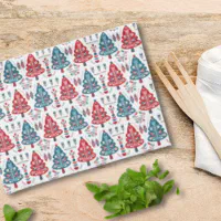 Woodland Folk Art Style Microfiber Dish Towel